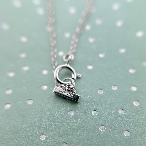 TIFFANY & CO DIAMOND TUROUOISE 18 KARAT
WHITE GOLD TIFFANY T CIRCLE NECKLACE - Picture 7 of 14